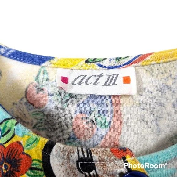 Vintage Act III Button Front Hawaiian Novelty Shirt - Picture 2 of 6